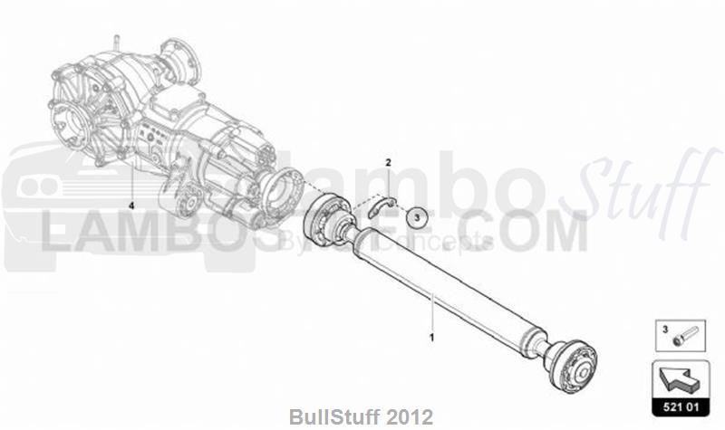 2017 Lamborghini AVENTADOR SV LP750-4 ROADSTER AUSTRALIA CARDAN SHAFT (521.01.00)